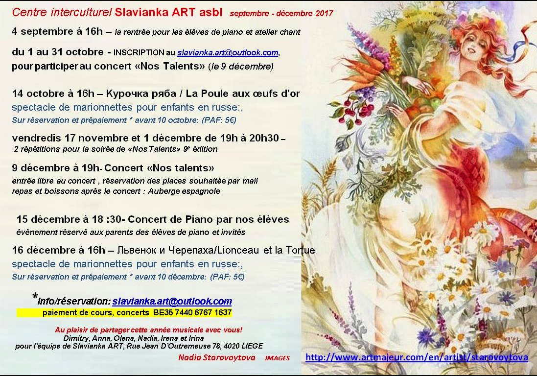 Programme Slavianka. Septembre-décembre 2017. 2017-10-14